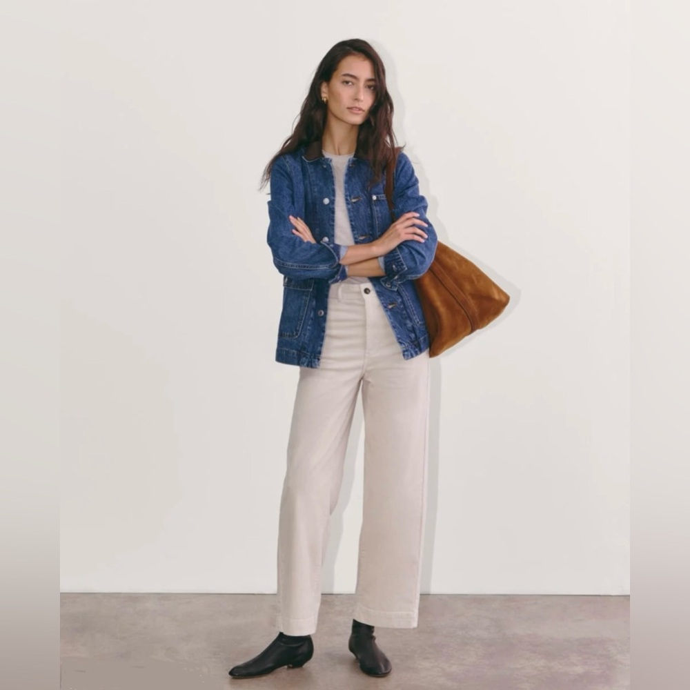 🆕 EVERLANE - The Sailor Pant in Corduroy, wide leg pants, cream colour size 16